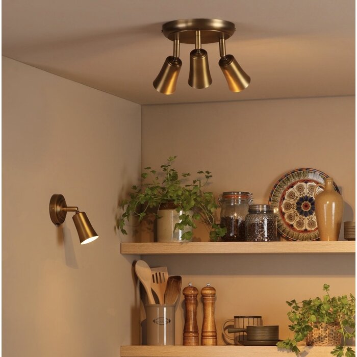 Jedda - 3 Light Single Kitchen Spotlight - Aged Brass