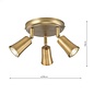 Jedda - 3 Light Single Kitchen Spotlight - Aged Brass