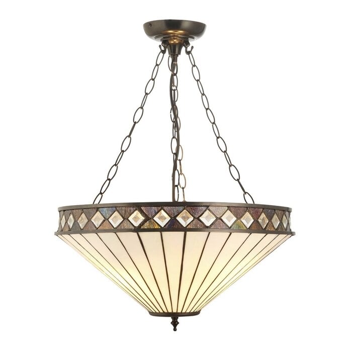 Fargo - 3 Light Large Inverted Tiffany Ceiling Light Pendant