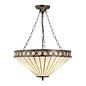 Fargo - 3 Light Large Inverted Tiffany Ceiling Light Pendant