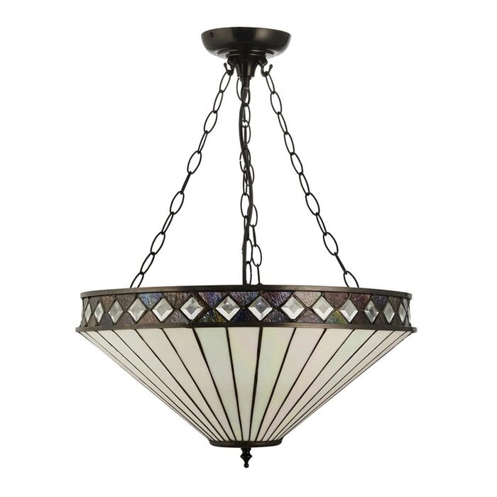 Fargo - 3 Light Large Inverted Tiffany Ceiling Light Pendant