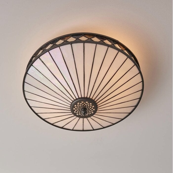 Fargo - 2 Light Tiffany Flush Ceiling Light