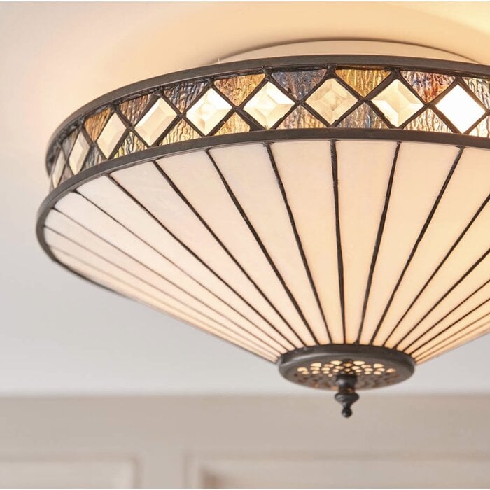 Fargo - 2 Light Tiffany Flush Ceiling Light
