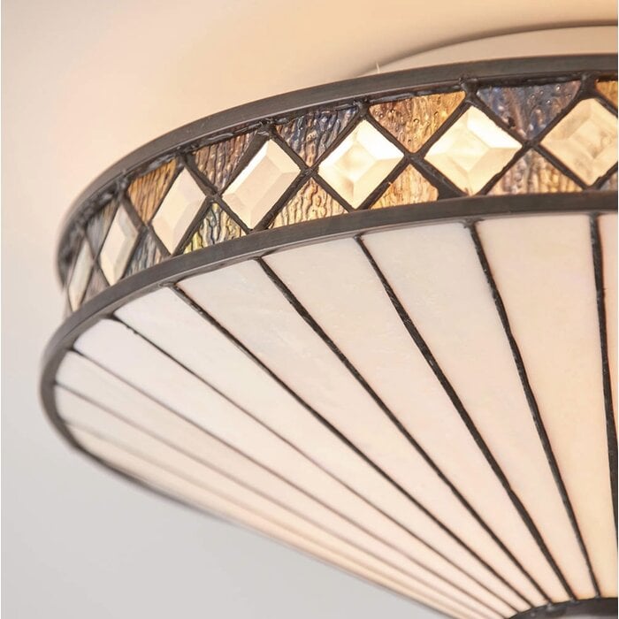 Fargo - 2 Light Tiffany Flush Ceiling Light