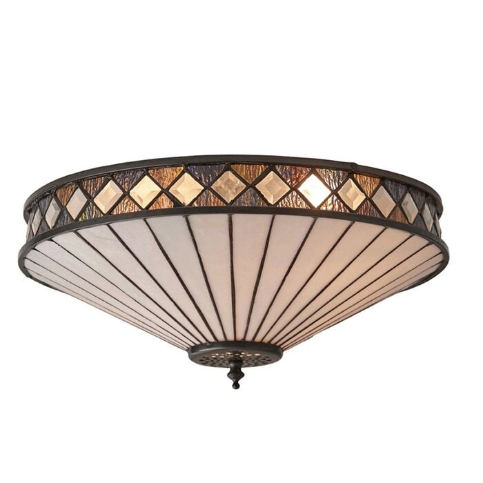 Fargo - 2 Light Tiffany Flush Ceiling Light