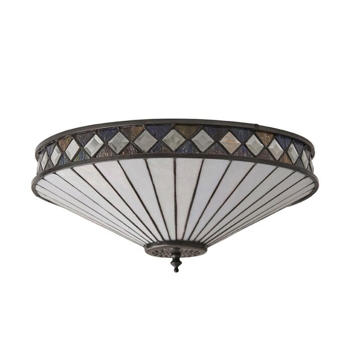 Fargo - 2 Light Tiffany Flush Ceiling Light
