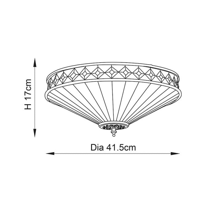 Fargo - 2 Light Tiffany Flush Ceiling Light