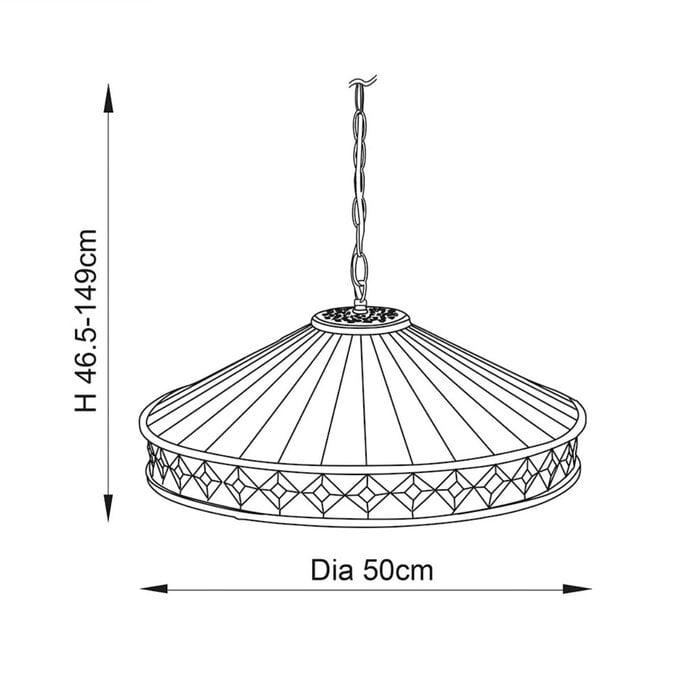 Fargo - Large Tiffany Ceiling Light Pendant