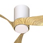 Sallis - Ceiling Fan with Adjustable LED Light - White and Wood Effect