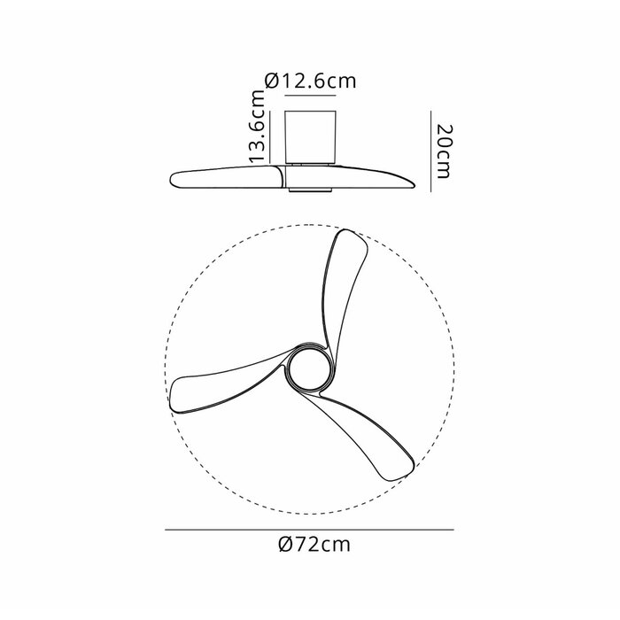 Sallis - Ceiling Fan with Adjustable LED Light - White and Wood Effect