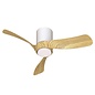 Sallis - Ceiling Fan with Adjustable LED Light - White and Wood Effect