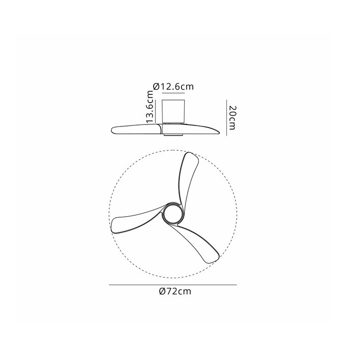 Sallis - Ceiling Fan with Adjustable LED Light - White