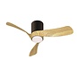 Sallis - Ceiling Fan with Adjustable LED Light - Black and Wood Effect