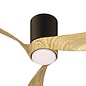 Sallis - Ceiling Fan with Adjustable LED Light - Black and Wood Effect
