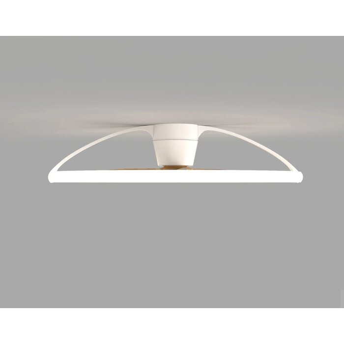 Zen - Ceiling Fan with Dimmable LED Light - White and Wood