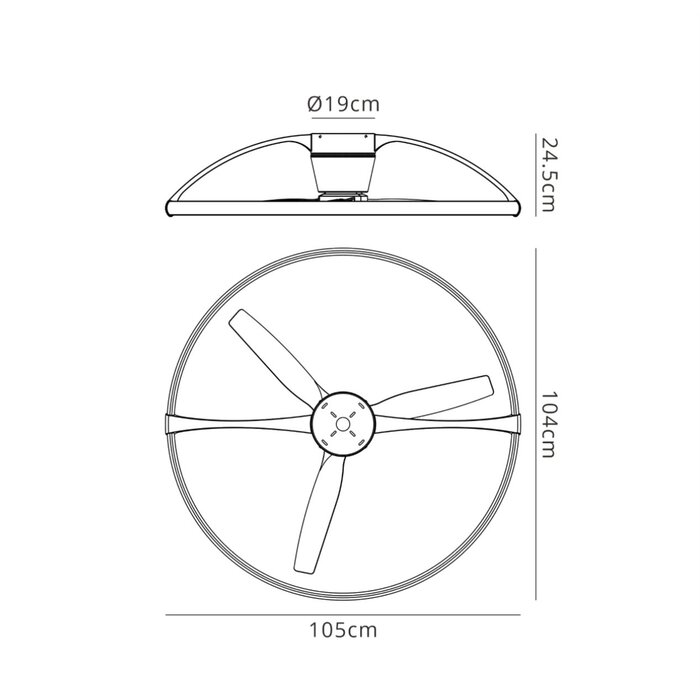 Zen - Ceiling Fan with Dimmable LED Light - White and Wood