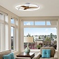 Zen - Ceiling Fan with Dimmable LED Light - Silver and Wood