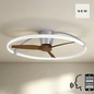 Zen - Ceiling Fan with Dimmable LED Light - Silver and Wood