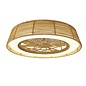 Bermuda - LED Dimmable Ceiling Light with Built-In Fan - Beige Rattan