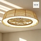 Bermuda - LED Dimmable Ceiling Light with Built-In Fan - Beige Rattan