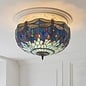 Dragonfly Blue - Tiffany Large 3 Light Semi Flush Ceiling Light
