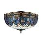 Dragonfly Blue - Tiffany Large 3 Light Semi Flush Ceiling Light