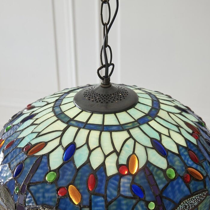 Dragonfly Blue - Tiffany Medium Pendant Ceiling Light