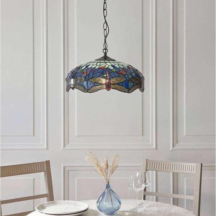 Dragonfly Blue - Tiffany Medium Pendant Ceiling Light