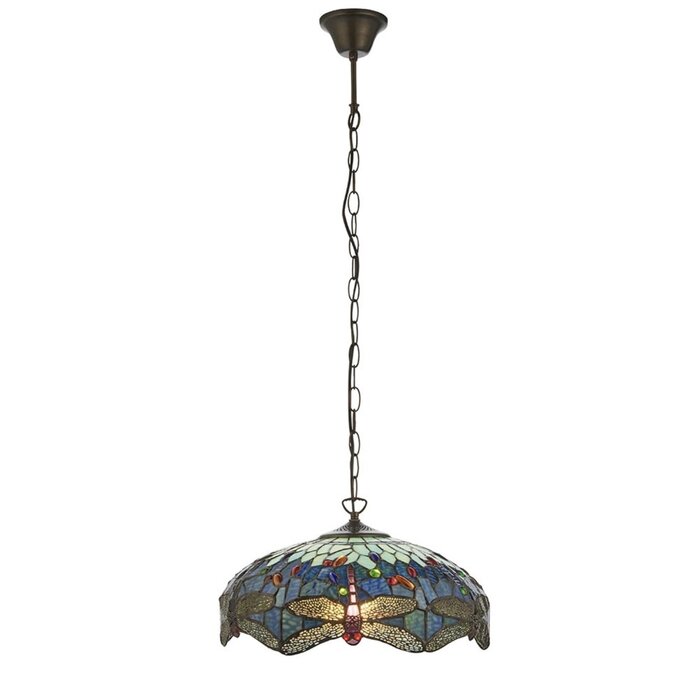 Dragonfly Blue - Tiffany Medium Pendant Ceiling Light