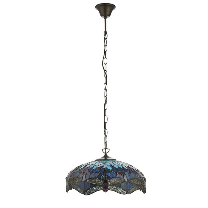 Dragonfly Blue - Tiffany Medium Pendant Ceiling Light