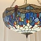 Dragonfly Blue - Tiffany Large Inverted 3 Light Ceiling Pendant