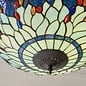 Dragonfly Blue - Tiffany Large Inverted 3 Light Ceiling Pendant