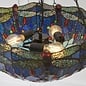 Dragonfly Blue - Tiffany Large Inverted 3 Light Ceiling Pendant