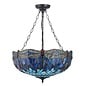 Dragonfly Blue - Tiffany Large Inverted 3 Light Ceiling Pendant