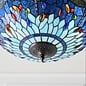 Dragonfly Blue - Tiffany Medium Inverted 3 Light Ceiling Pendant