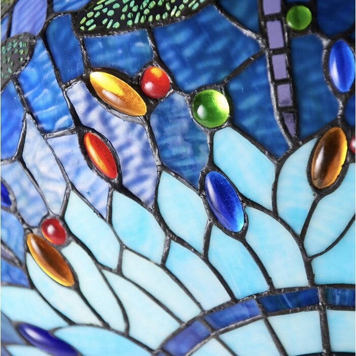 Dragonfly Blue - Tiffany Medium Inverted 3 Light Ceiling Pendant