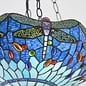 Dragonfly Blue - Tiffany Medium Inverted 3 Light Ceiling Pendant