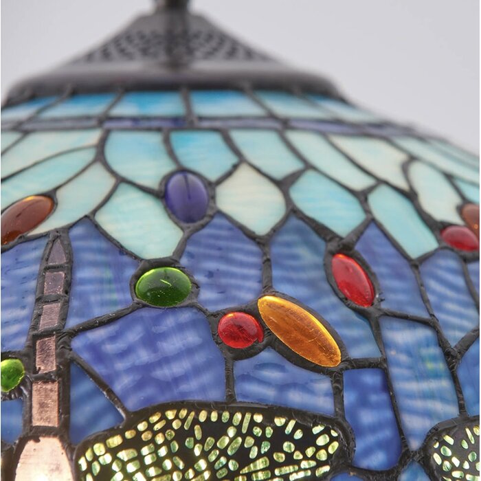 Dragonfly Blue - Tiffany Medium 3 Light Pendant Ceiling Light