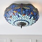 Dragonfly Blue - Tiffany 2 Light Flush Ceiling Light