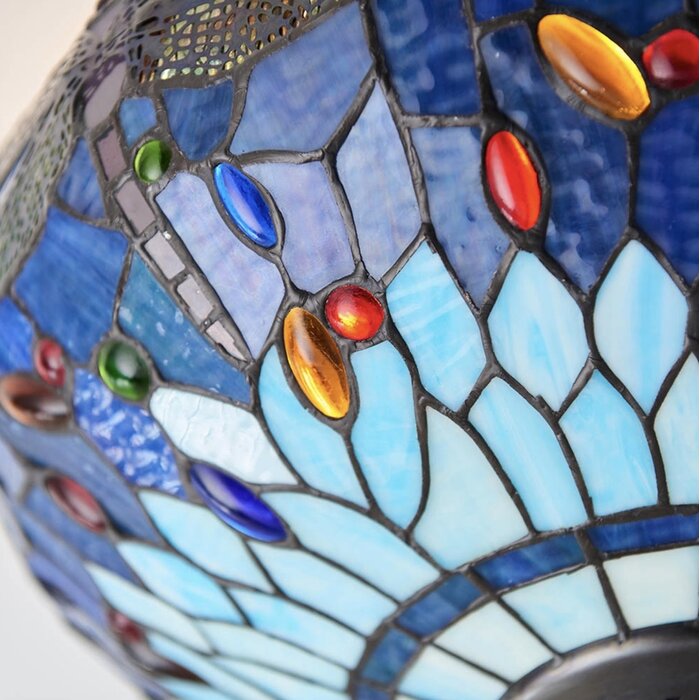 Dragonfly Blue - Tiffany 2 Light Flush Ceiling Light