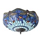 Dragonfly Blue - Tiffany 2 Light Flush Ceiling Light