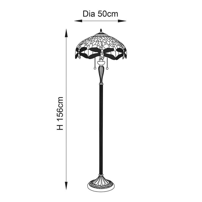 Dragonfly Flame - Tiffany Floor Lamp