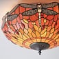 Dragonfly Flame - Tiffany 2 Light Flush Ceiling Light