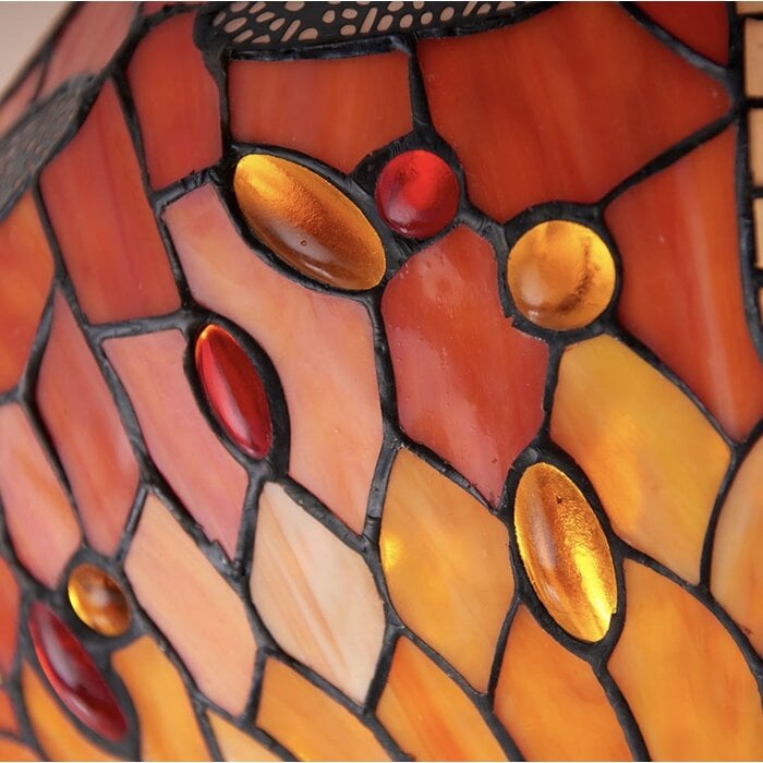 Dragonfly Flame - Tiffany 2 Light Flush Ceiling Light