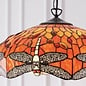 Dragonfly Flame - Tiffany Medium 3 Light Pendant Ceiling Light