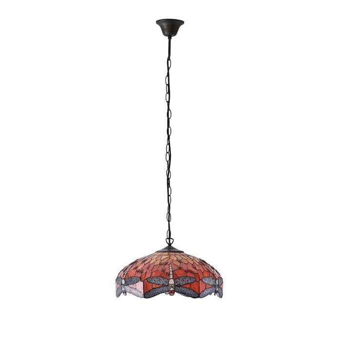 Dragonfly Flame - Tiffany Medium 3 Light Pendant Ceiling Light