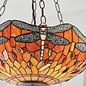 Dragonfly Flame - Tiffany Medium Inverted 3 Light Ceiling Pendant