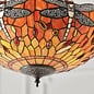 Dragonfly Flame - Tiffany Medium Inverted 3 Light Ceiling Pendant