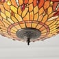 Dragonfly Flame - Tiffany Medium Inverted 3 Light Ceiling Pendant