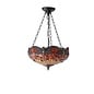 Dragonfly Flame - Tiffany Medium Inverted 3 Light Ceiling Pendant